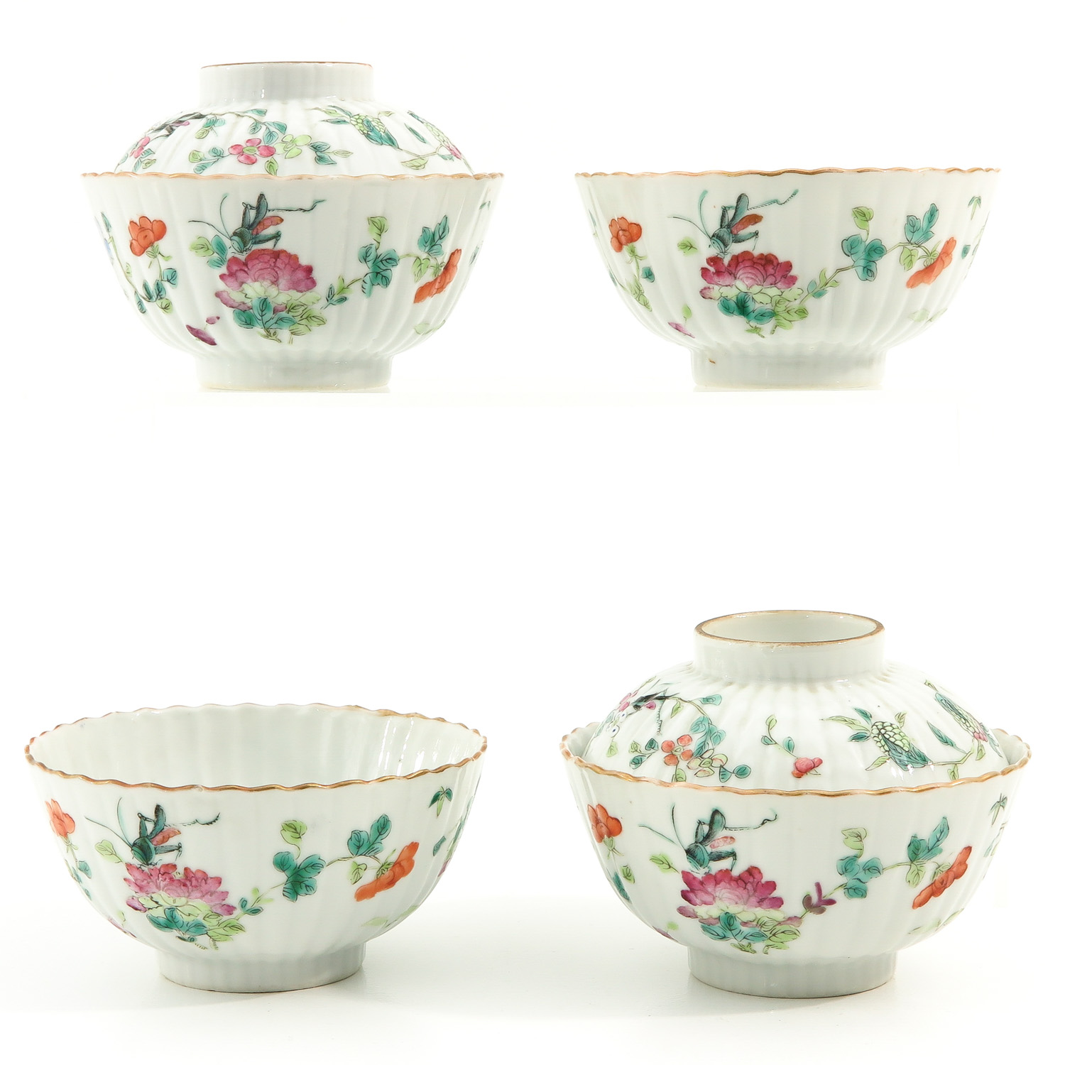 Famille Rose Bowls, Holders, and Covers - Image 2 of 9