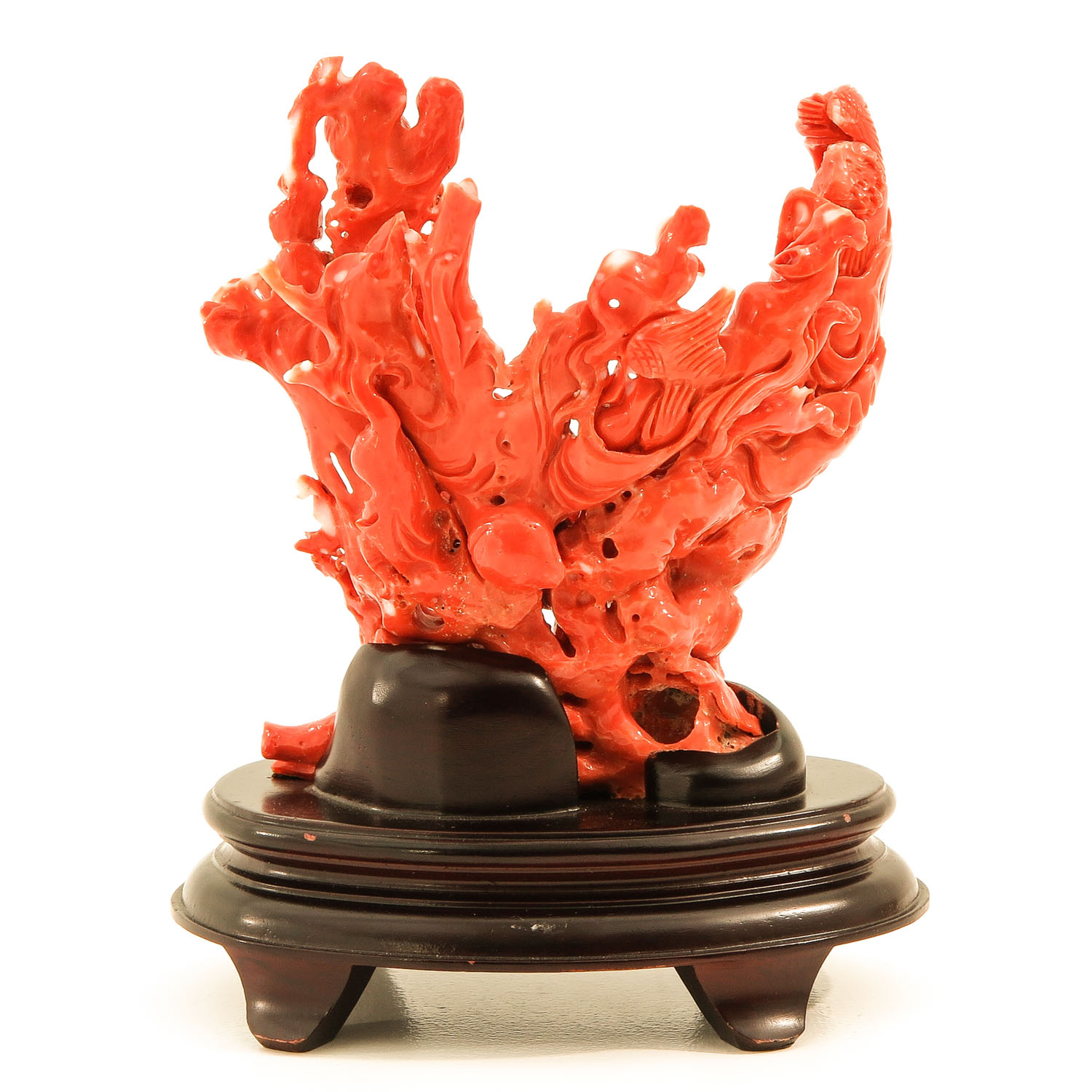 A Carved Red Coral Sculpture - Image 3 of 8