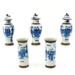 A 5 Piece Nanking Garniture Set