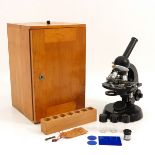 A Microscope in Wood Case