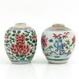 A Lot of 2 Small Ginger Jars