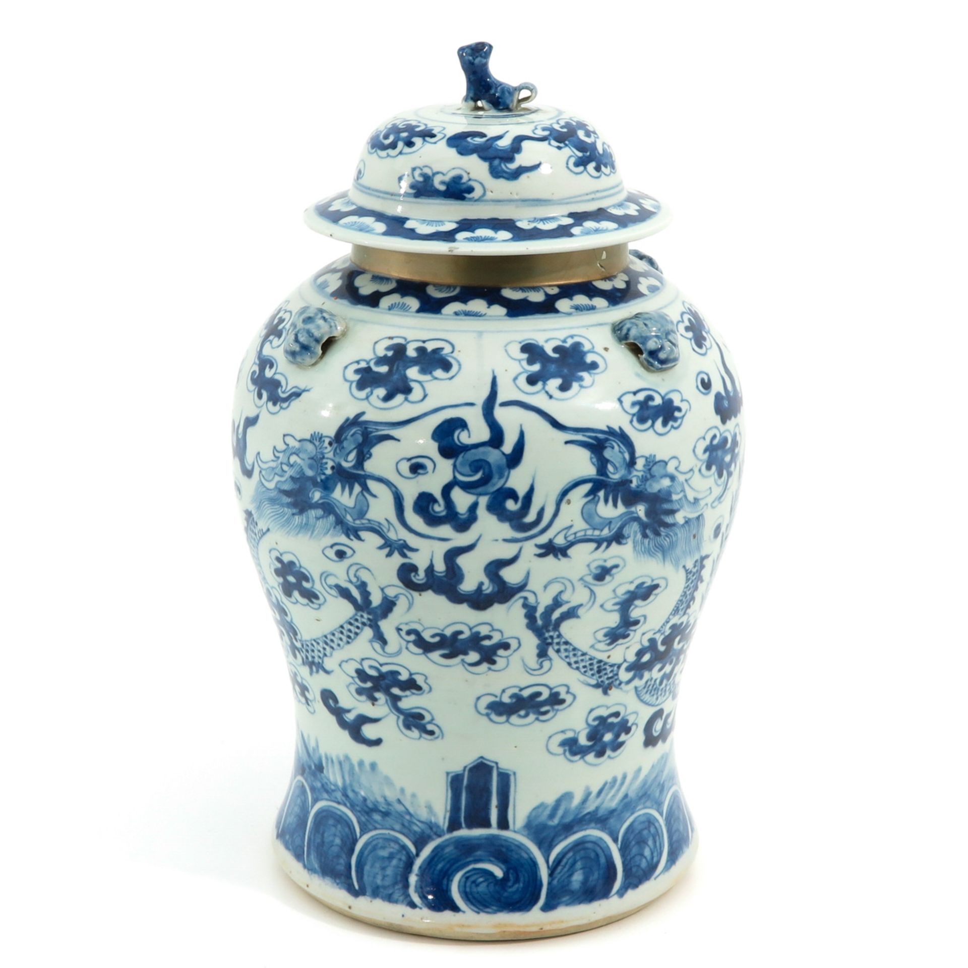 A Blue and White Jar with Cover