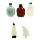 A Collection of 5 Snuff Bottles
