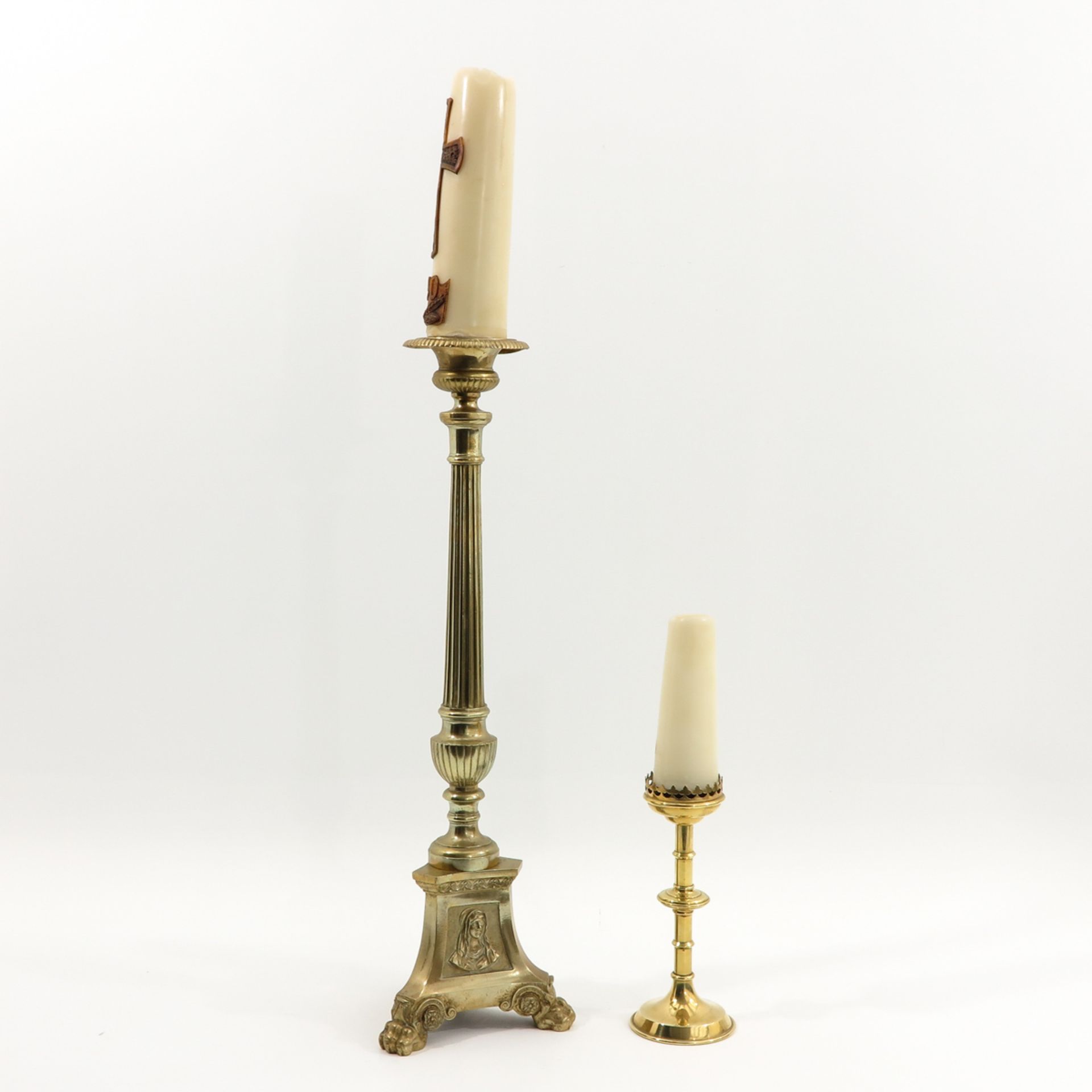 A Lot of 2 Church Candlesticks - Bild 2 aus 10