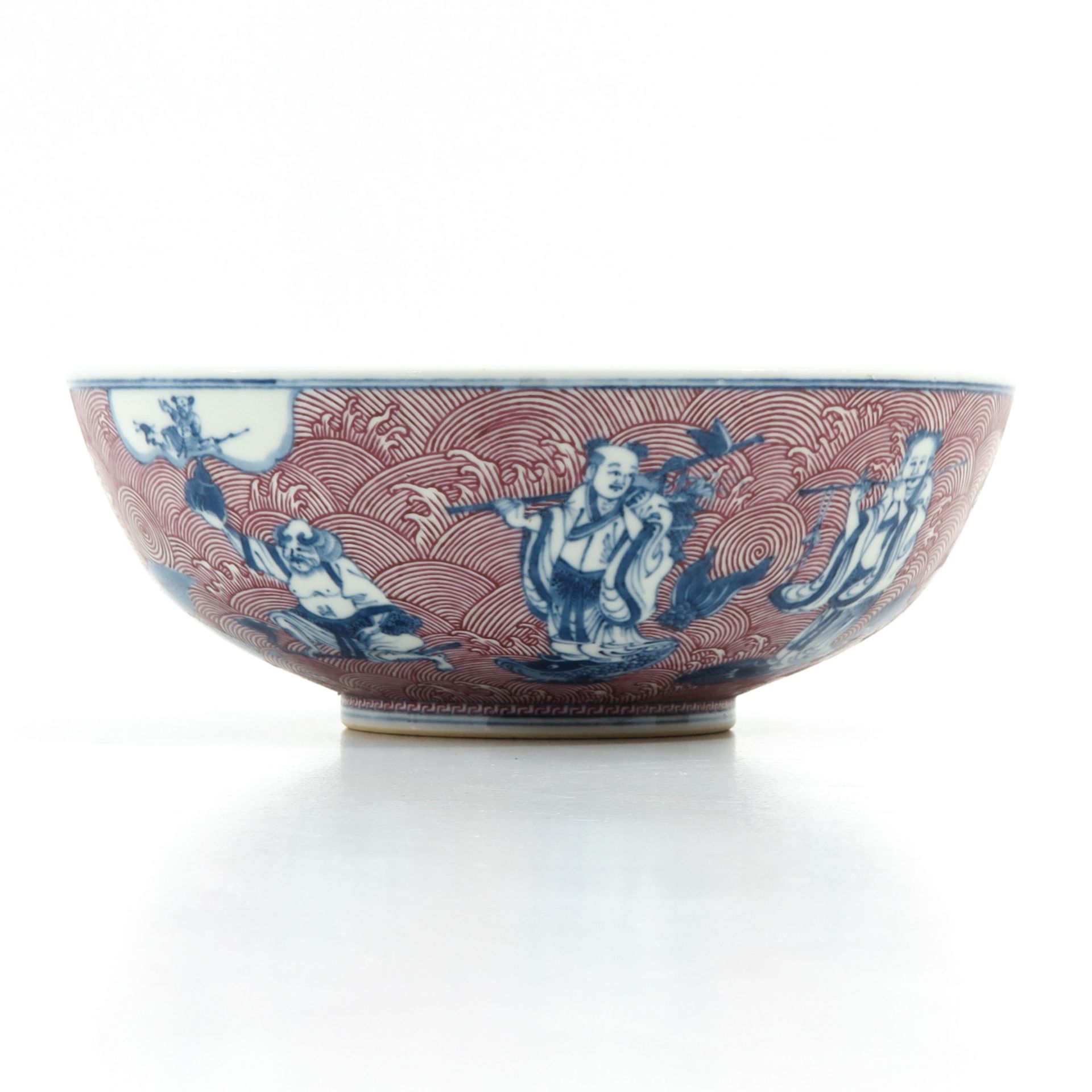 An Iron Red and Blue Immortals Bowl - Image 3 of 10
