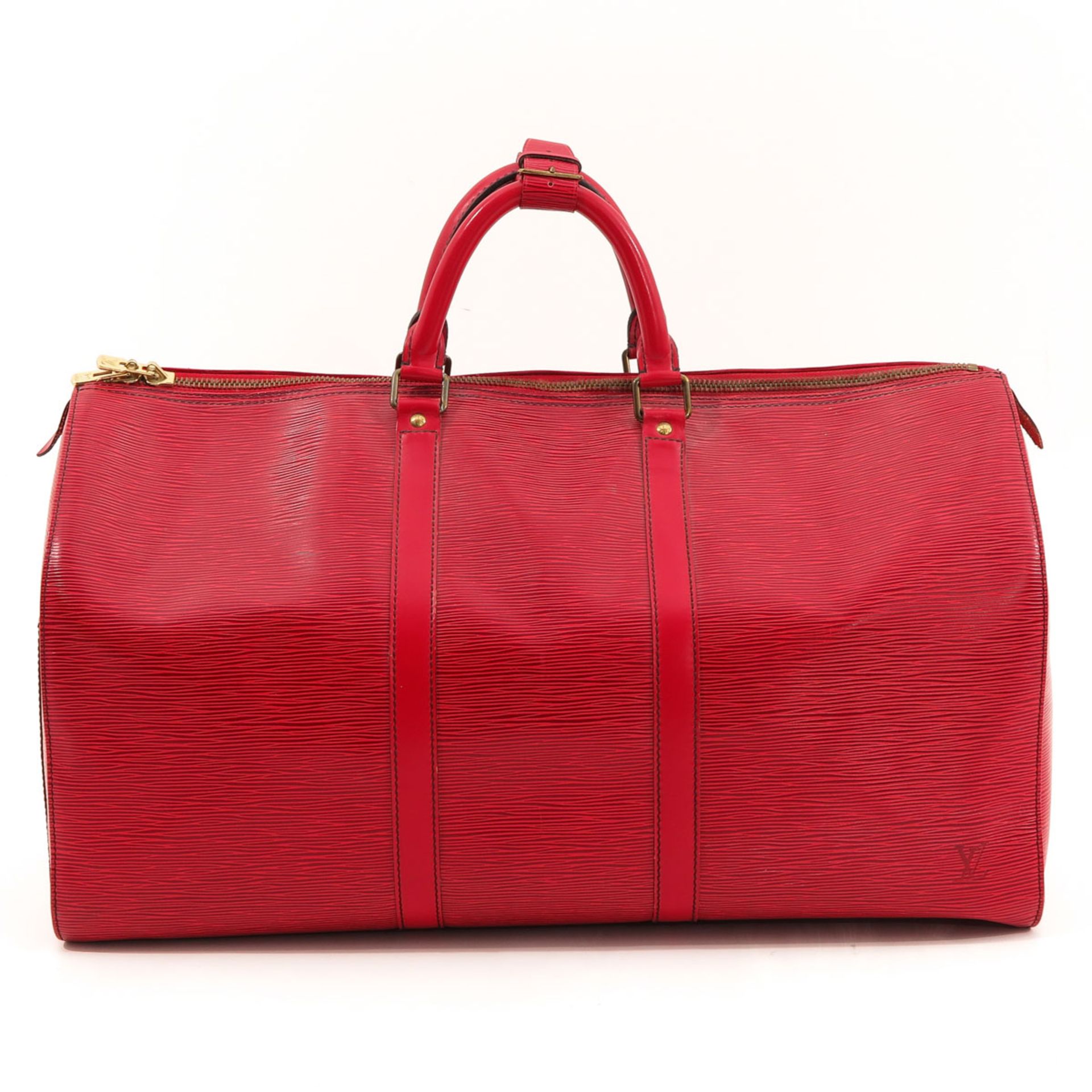 A Louis Vuitton Red Epi Leather Keepall 50 - Bild 3 aus 8