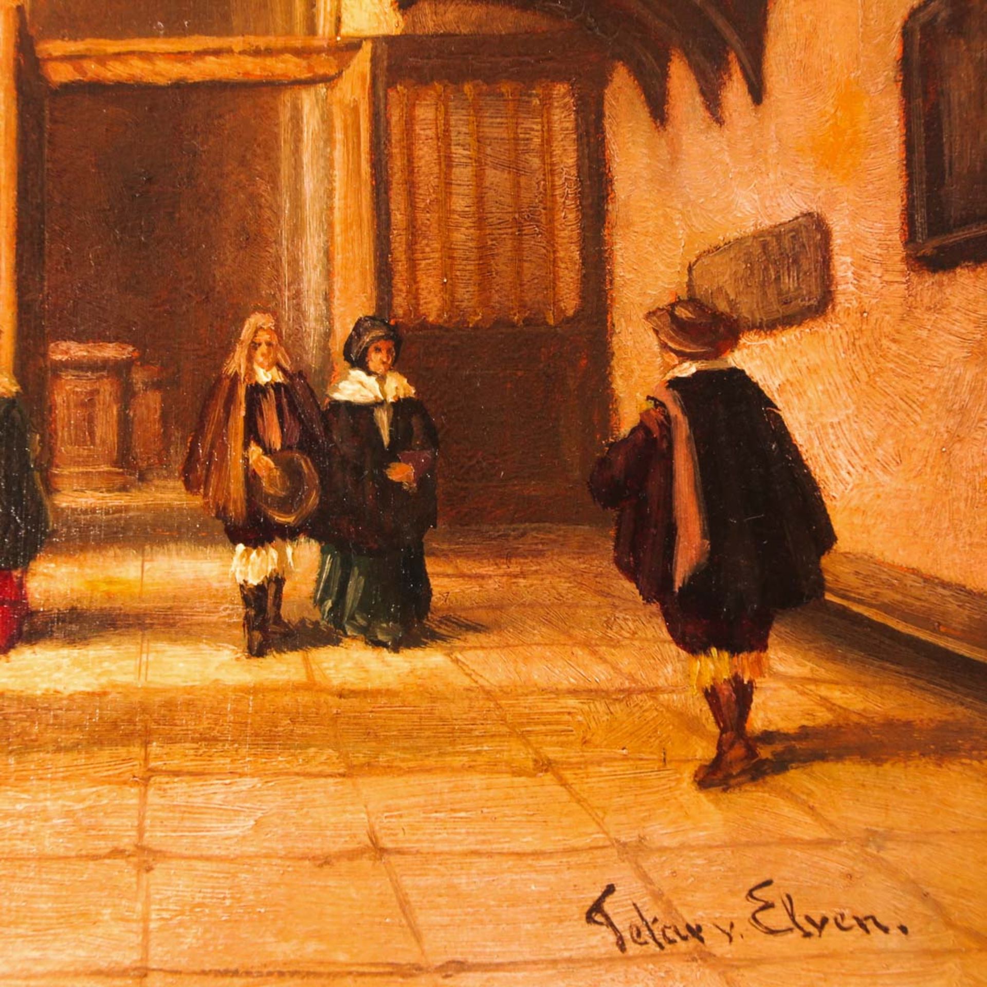 An Oil on Panel Signed Tetar van Elven - Bild 6 aus 7