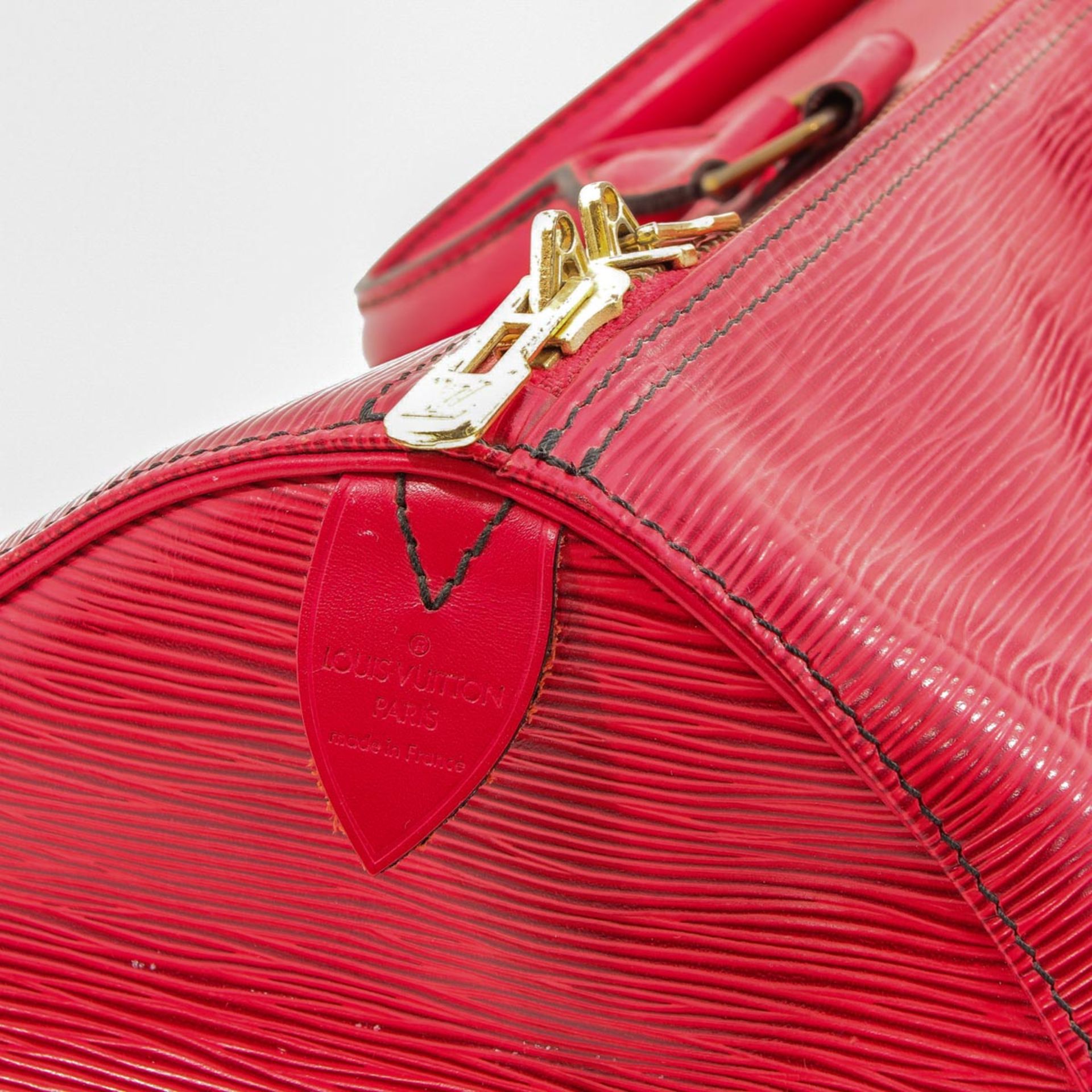 A Louis Vuitton Red Epi Leather Keepall 50 - Bild 8 aus 8