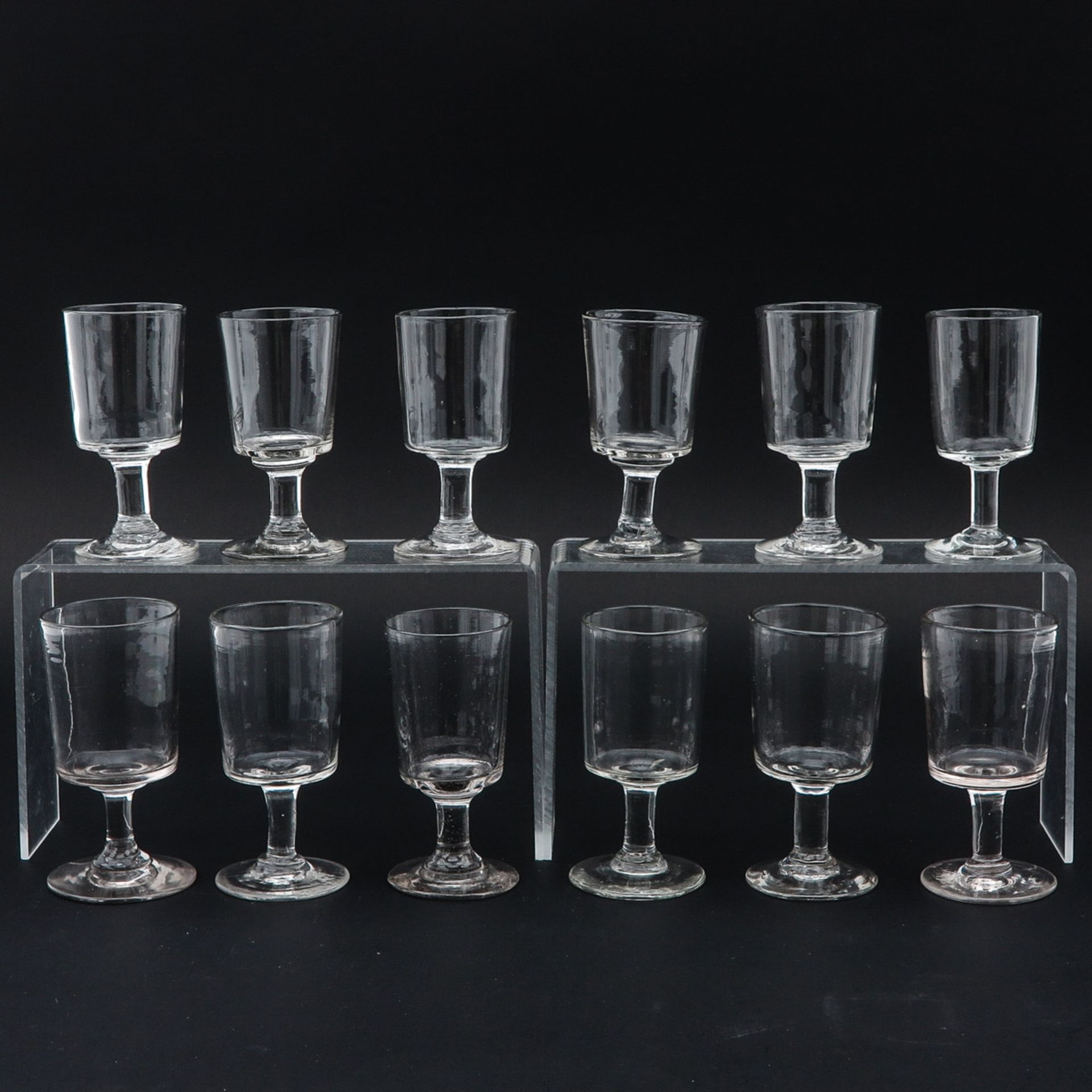 A Collection of 12 19th Century Wine Glasses