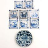 A Lot of 9 18th Century Delft Plates