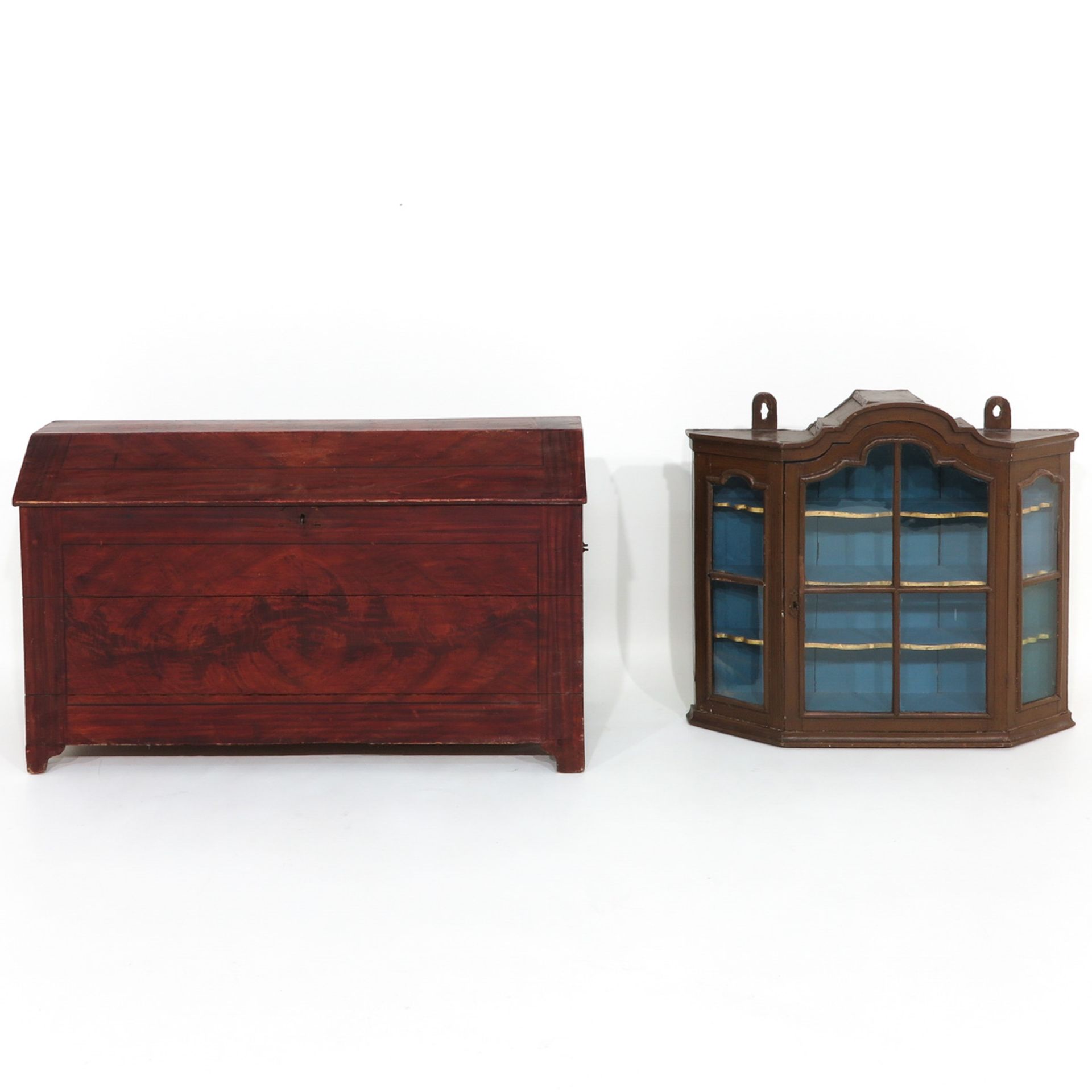 A Zeeuwse Cabinet and Antique Wall Vitrine