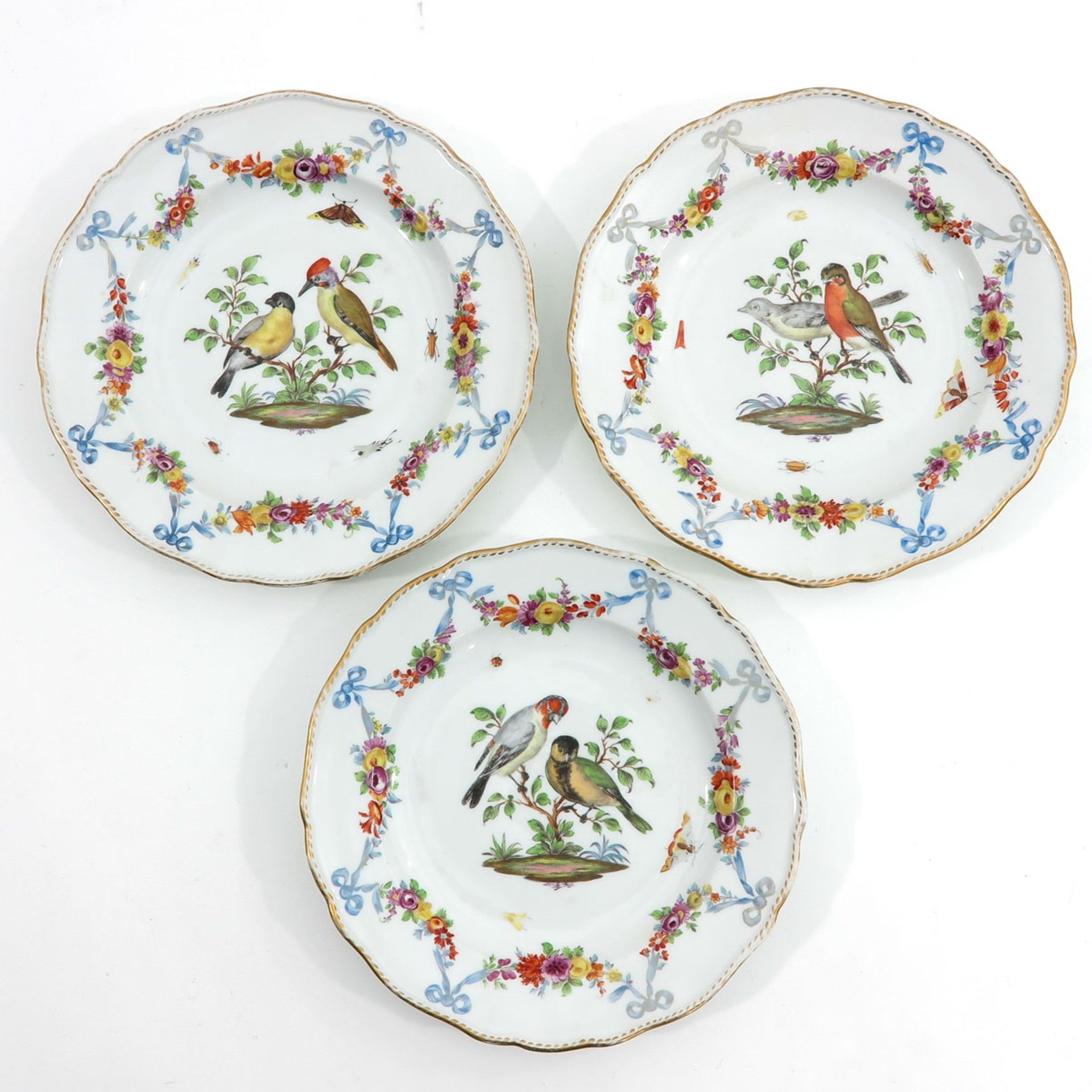 A Lot of 3 18th Century Meissen Plates