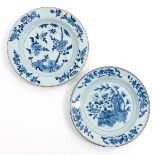 A Pair of Blue and White Plates