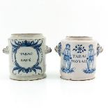 A Lot of 2 Tobacco Pots Circa 1800