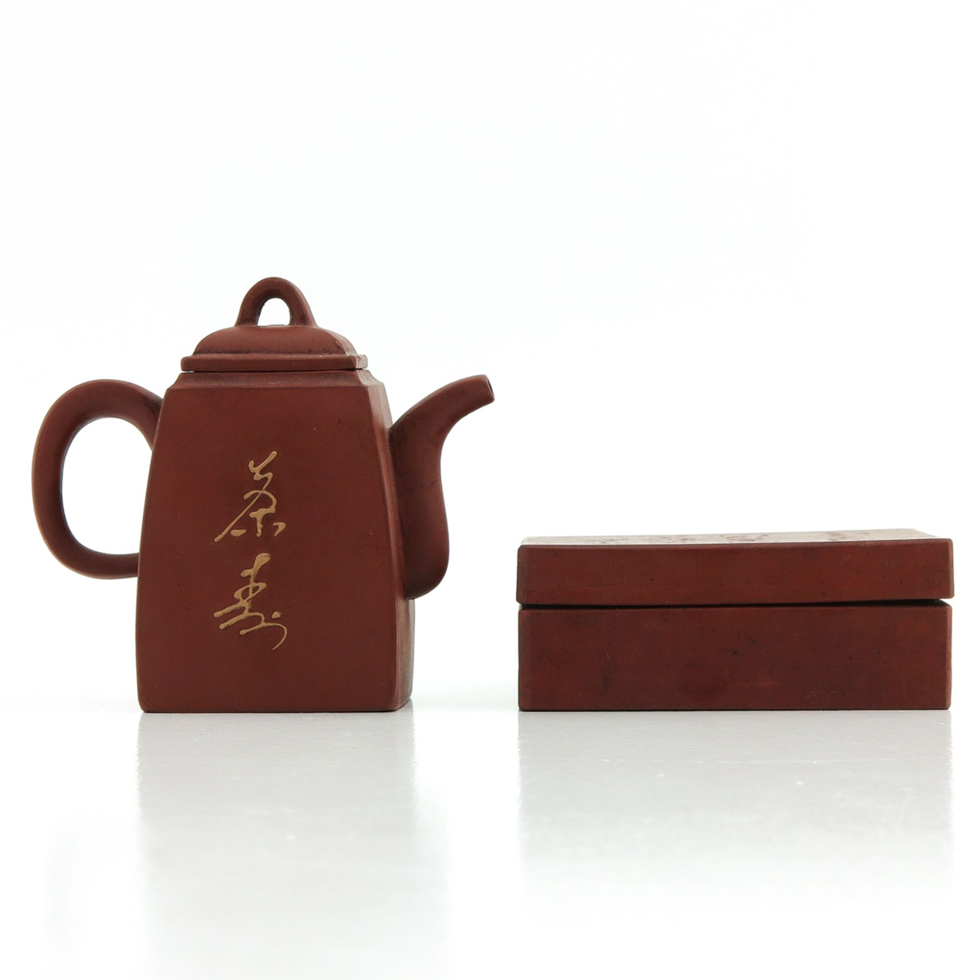 A Yixing Teapot and Box - Image 3 of 10