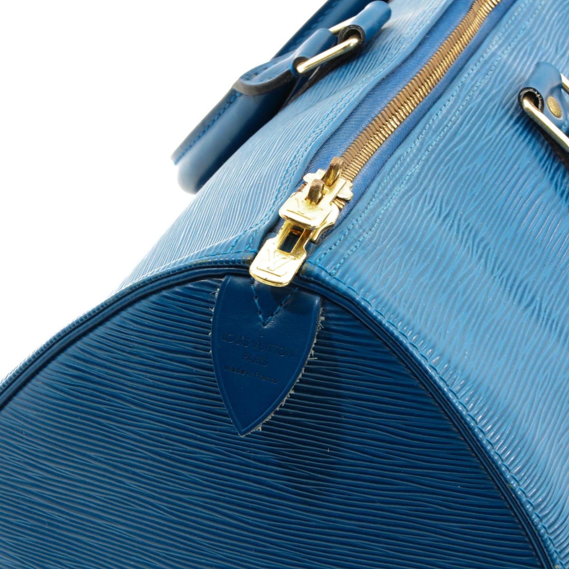A Louis Vuitton Blue Epi Leather Keepall 45 - Bild 8 aus 8