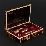 A 19th Century Gold Manicure Set with Case