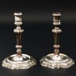 A Pair of 18th Century Silver Travel Candlesticks
