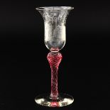 An Engraved Stemmed Glas or Slingerglas