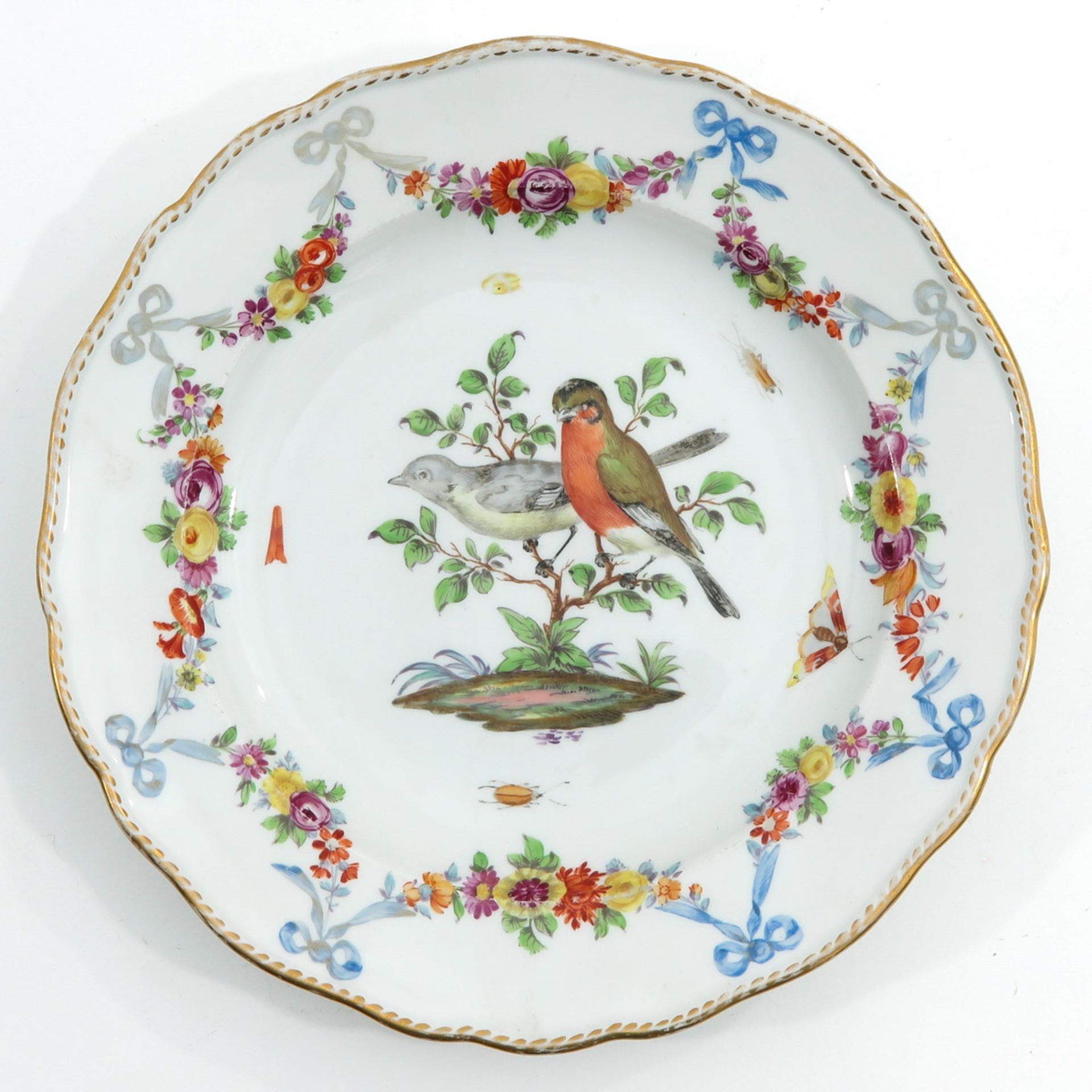 A Lot of 3 18th Century Meissen Plates - Bild 7 aus 9