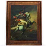 An Oil on Canvas Depicting Rider on Horseback