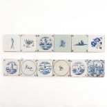 A Collection of 12 Antique Tiles