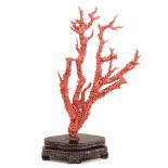 A Carved Red Coral Sculpture