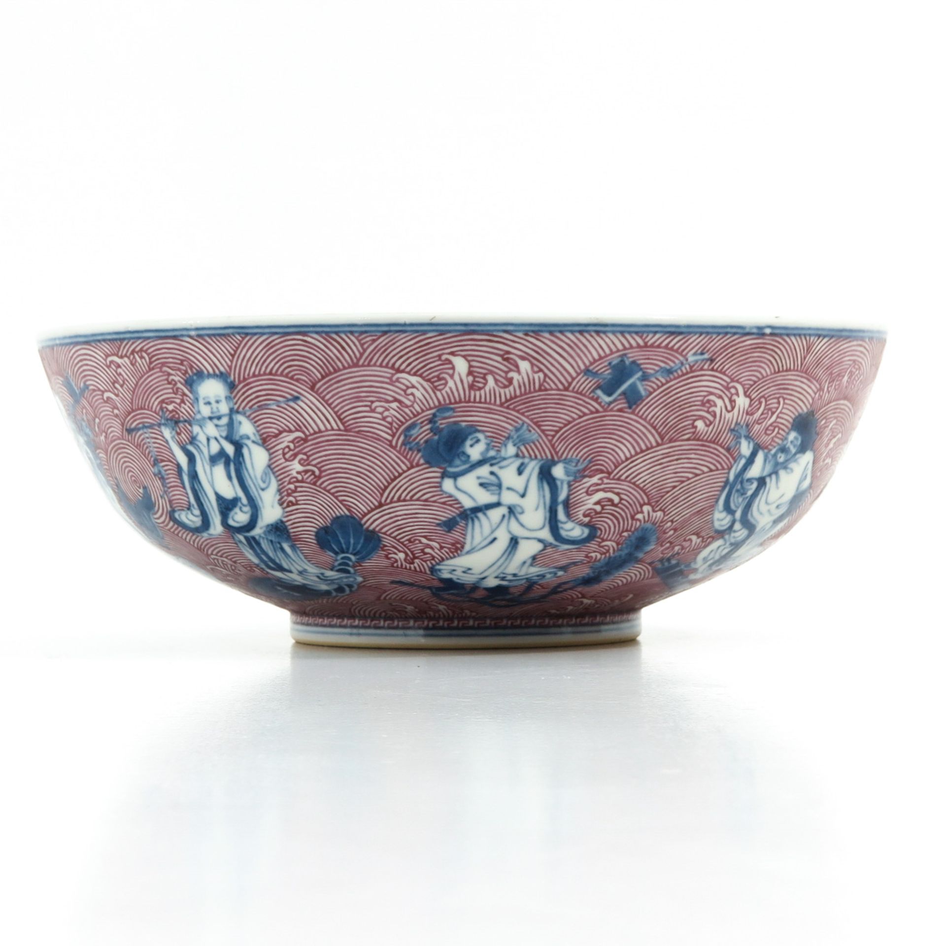 An Iron Red and Blue Immortals Bowl - Image 4 of 10