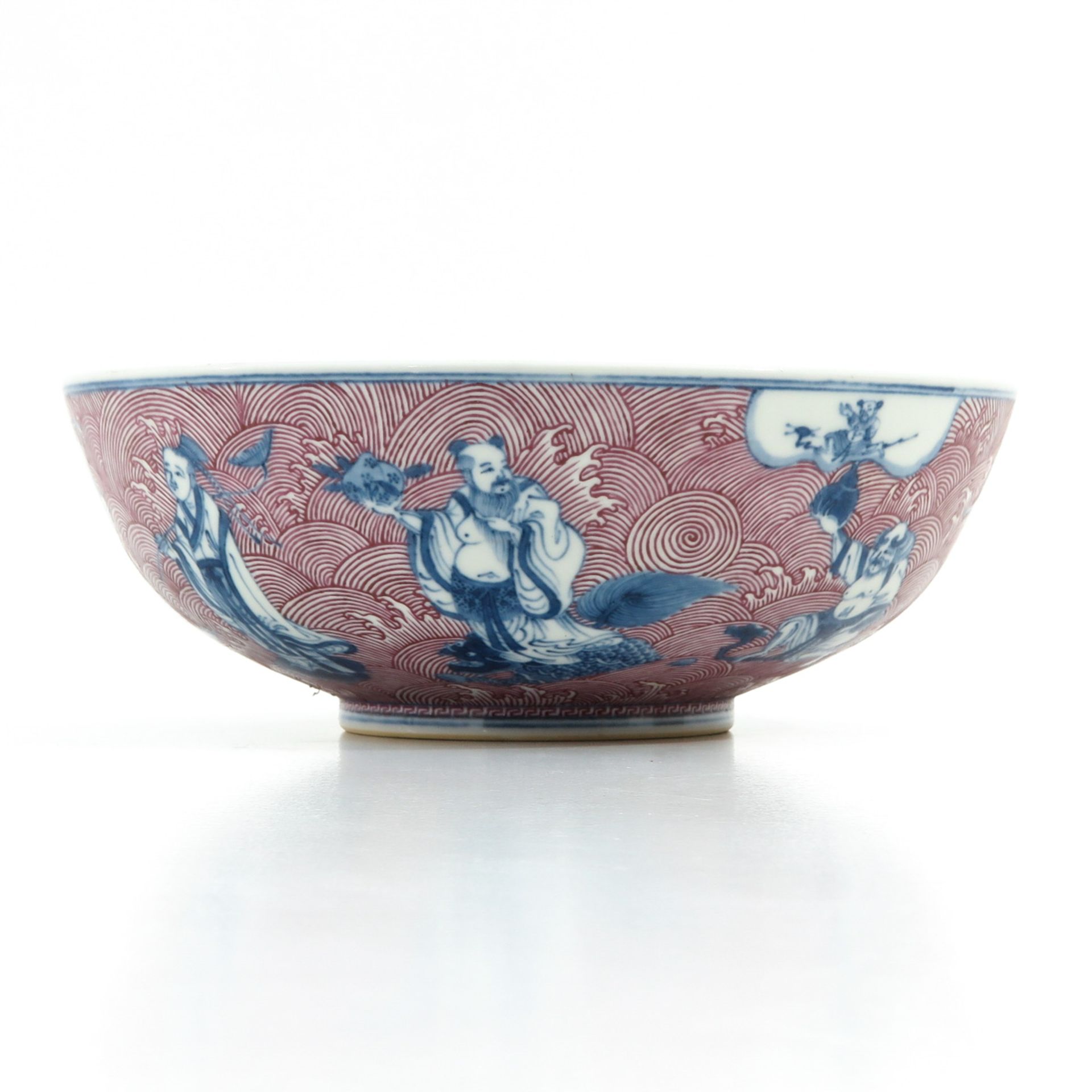 An Iron Red and Blue Immortals Bowl - Image 2 of 10