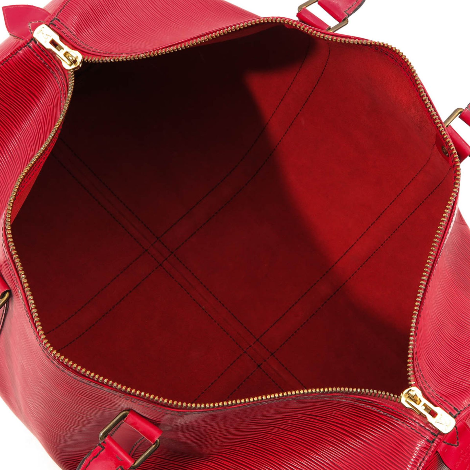 A Louis Vuitton Red Epi Leather Keepall 50 - Bild 5 aus 8