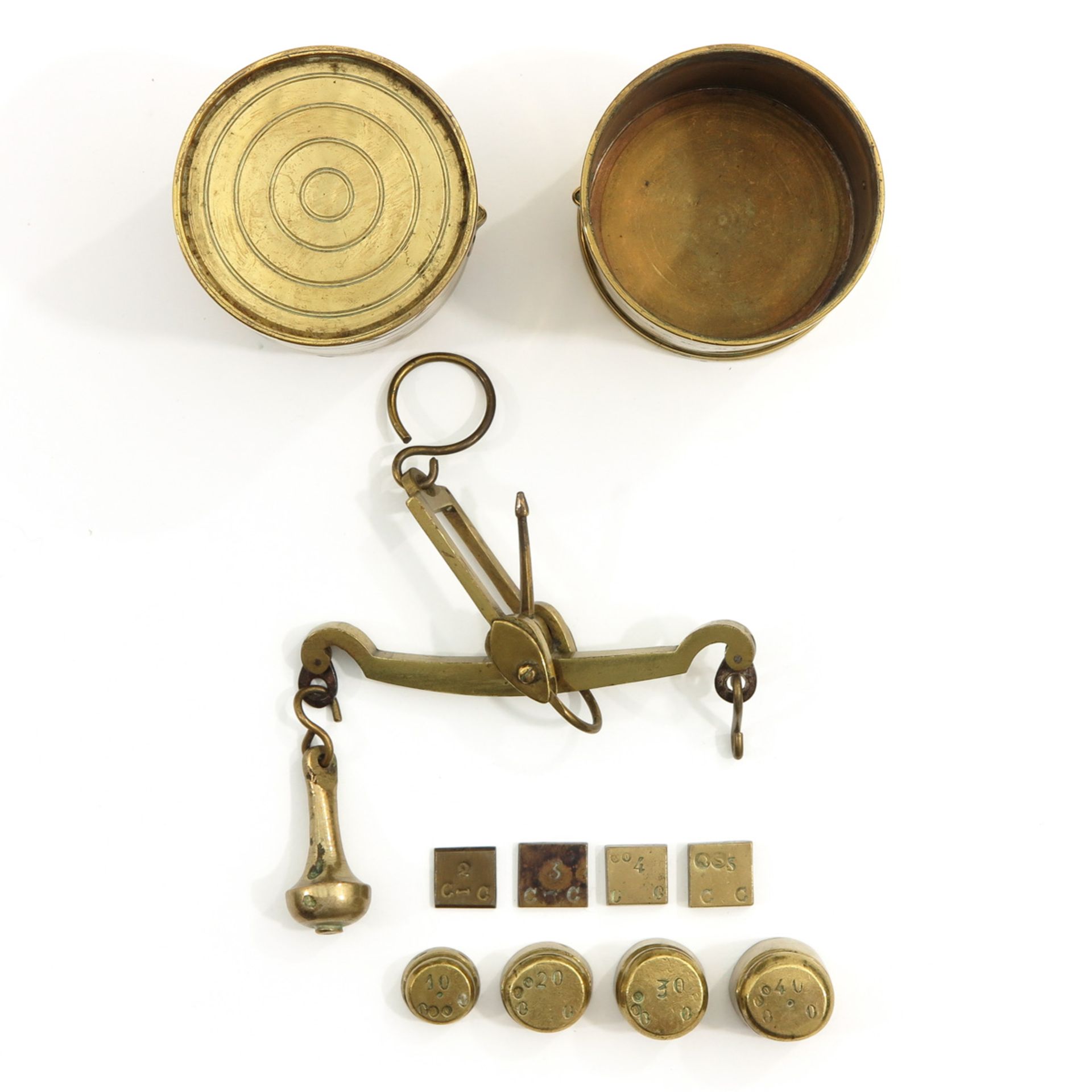An 18th Century Yellow Copper Travel Scale - Image 2 of 7