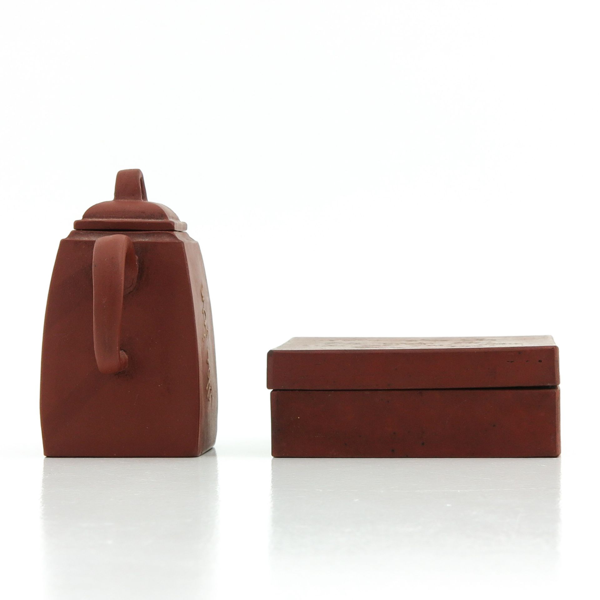 A Yixing Teapot and Box - Image 2 of 10