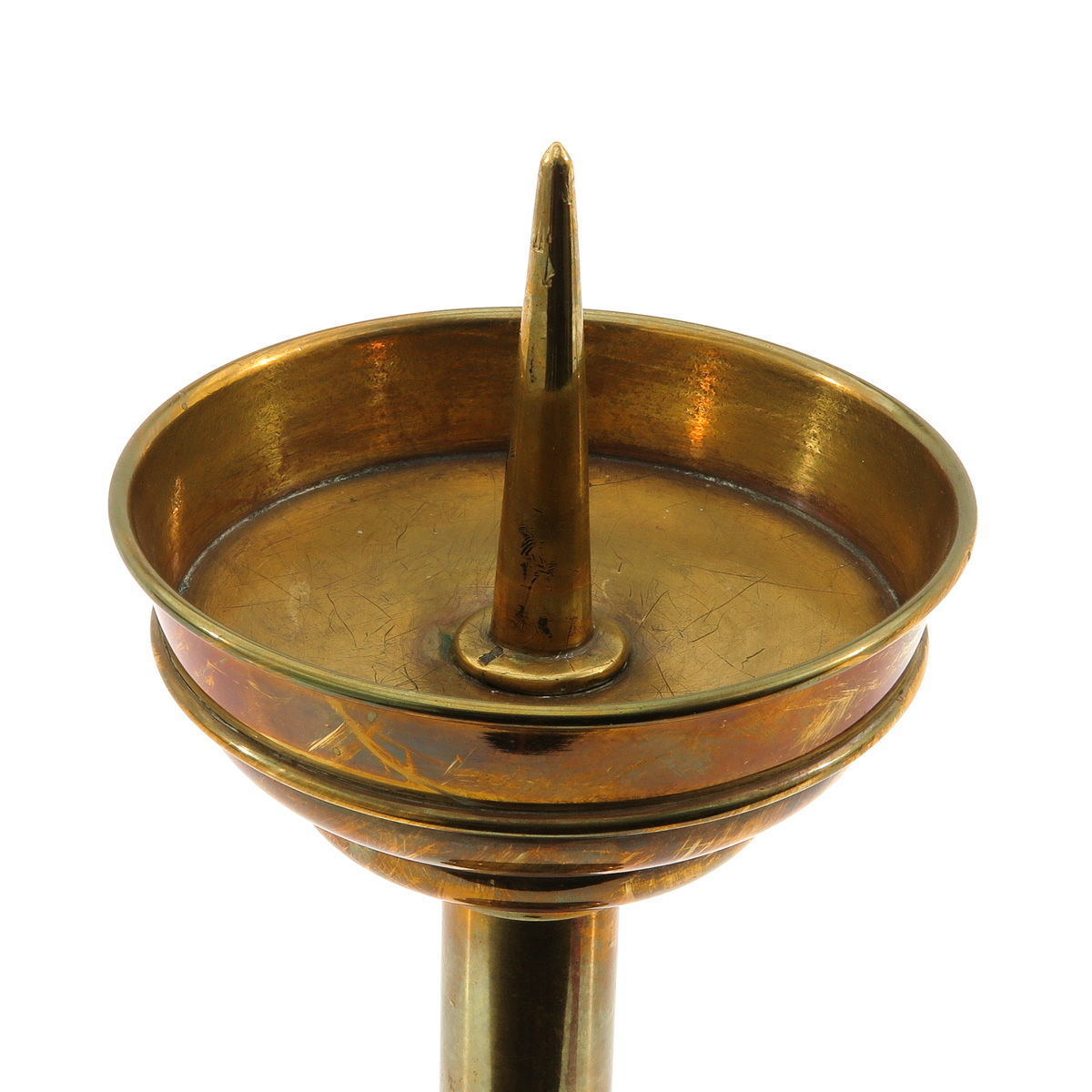 A Set of 6 Yellow Copper Altar Candlesticks - Image 7 of 8