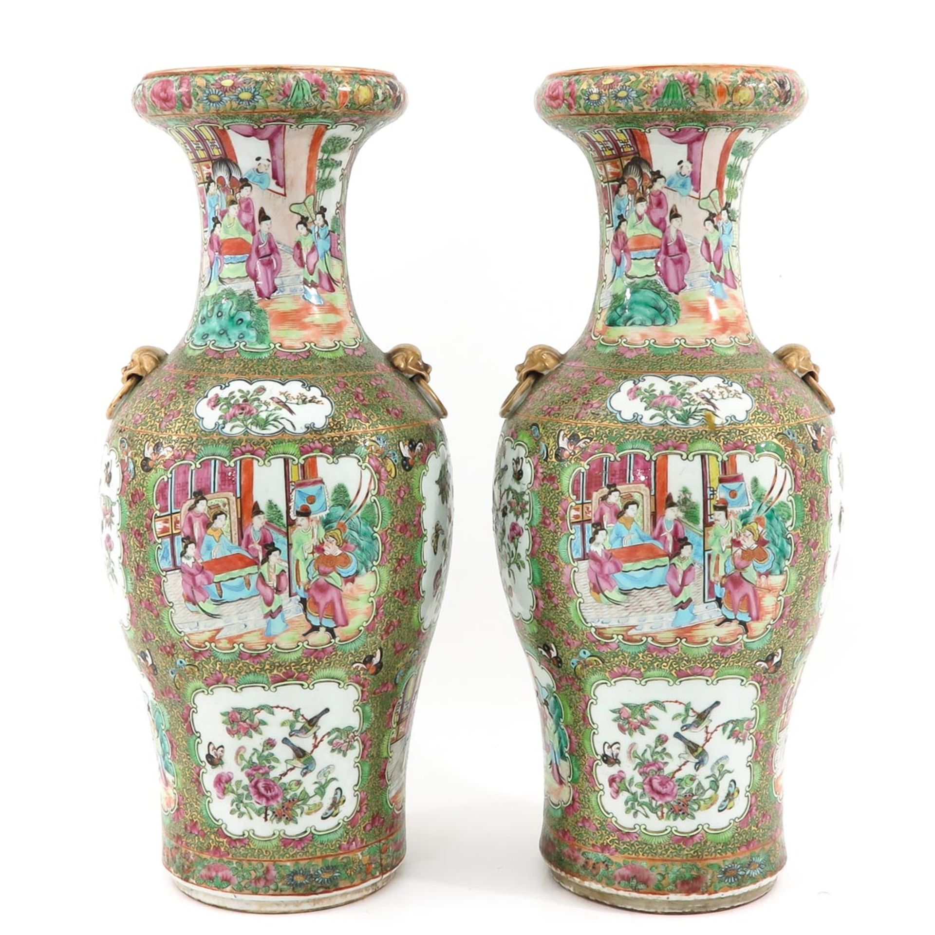 A Pair of Cantonese Vases - Image 3 of 9