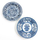 A Lot of 2 Blue and White Plates