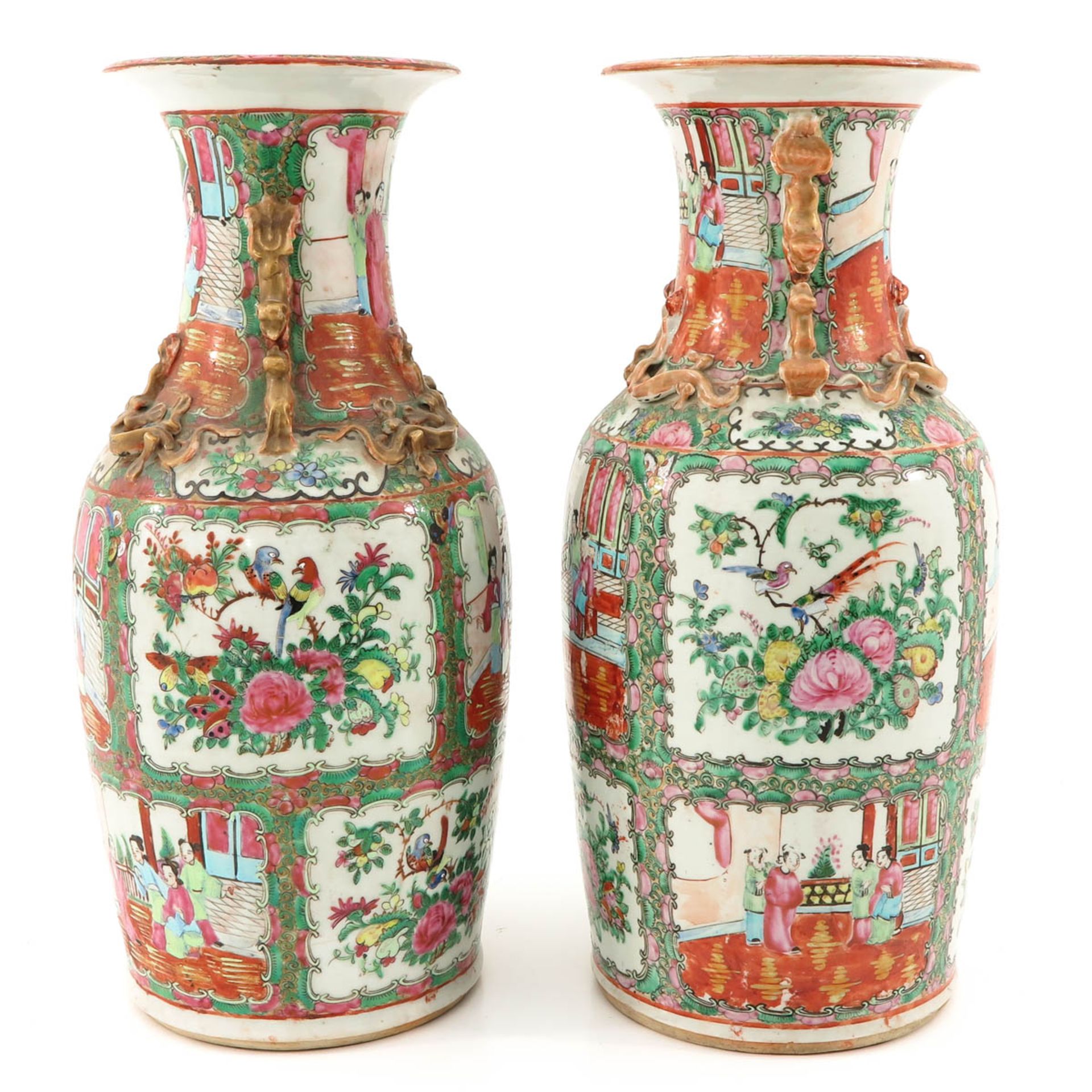 A Pair of Cantonese Vases - Bild 4 aus 9