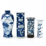 A Lot of 4 Blue and White Vases