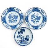 A Lot of 3 Blue and White Plates