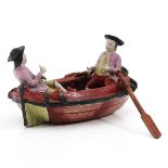 A Rare Delft Sculpture Depicting Rowers Circa 1780