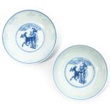 A Pair of Small Blue and White Plates