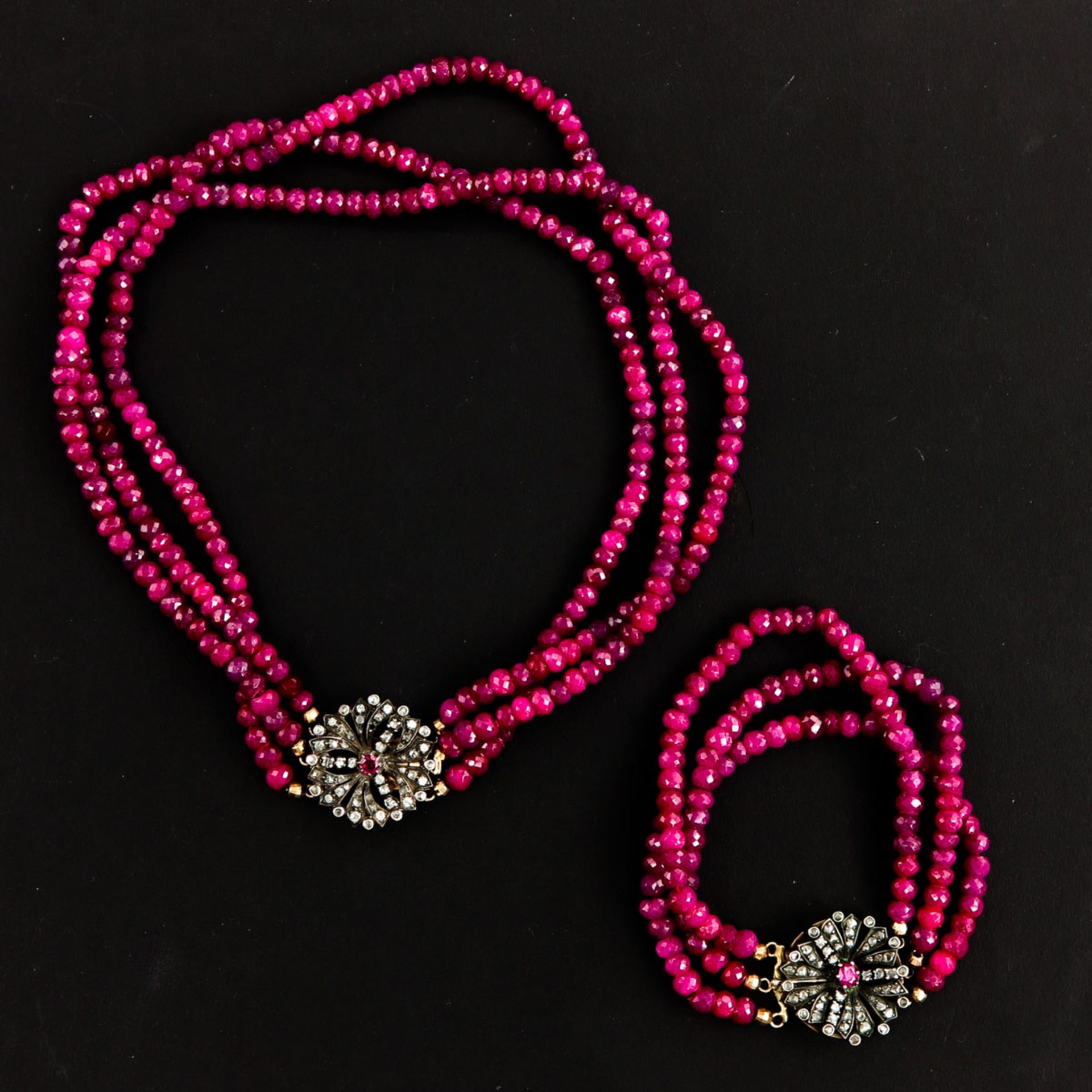 A Ruby Necklace and Bracelet