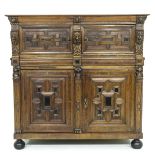 An Oak and Ebony Wood 17th Century Zeeuwse Cabinet