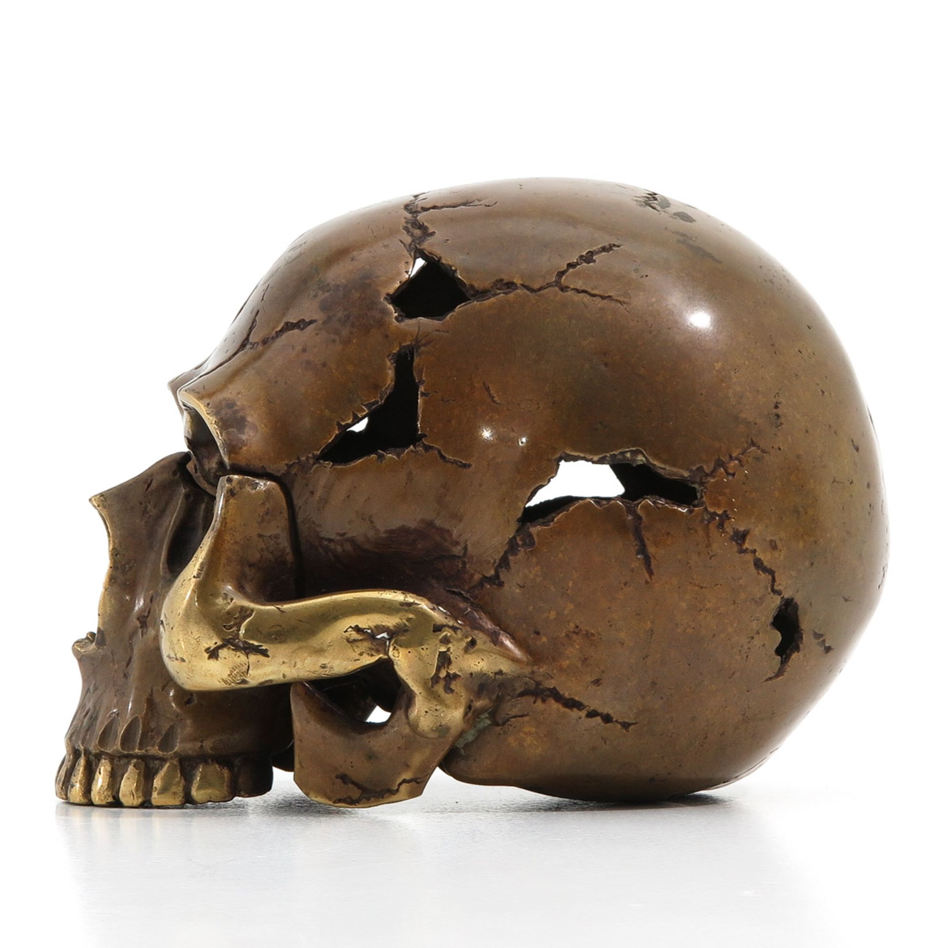 A 19th Century Bronze Sculpture of a Skull - Image 2 of 8