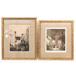 A Lot of 2 Etchings Signed Marius Bauer