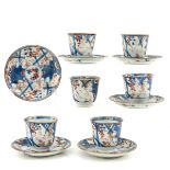 A Set of 6 Imari Decor Cups and Saucers