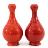 A Pair of Orange Decor Gourd Vases