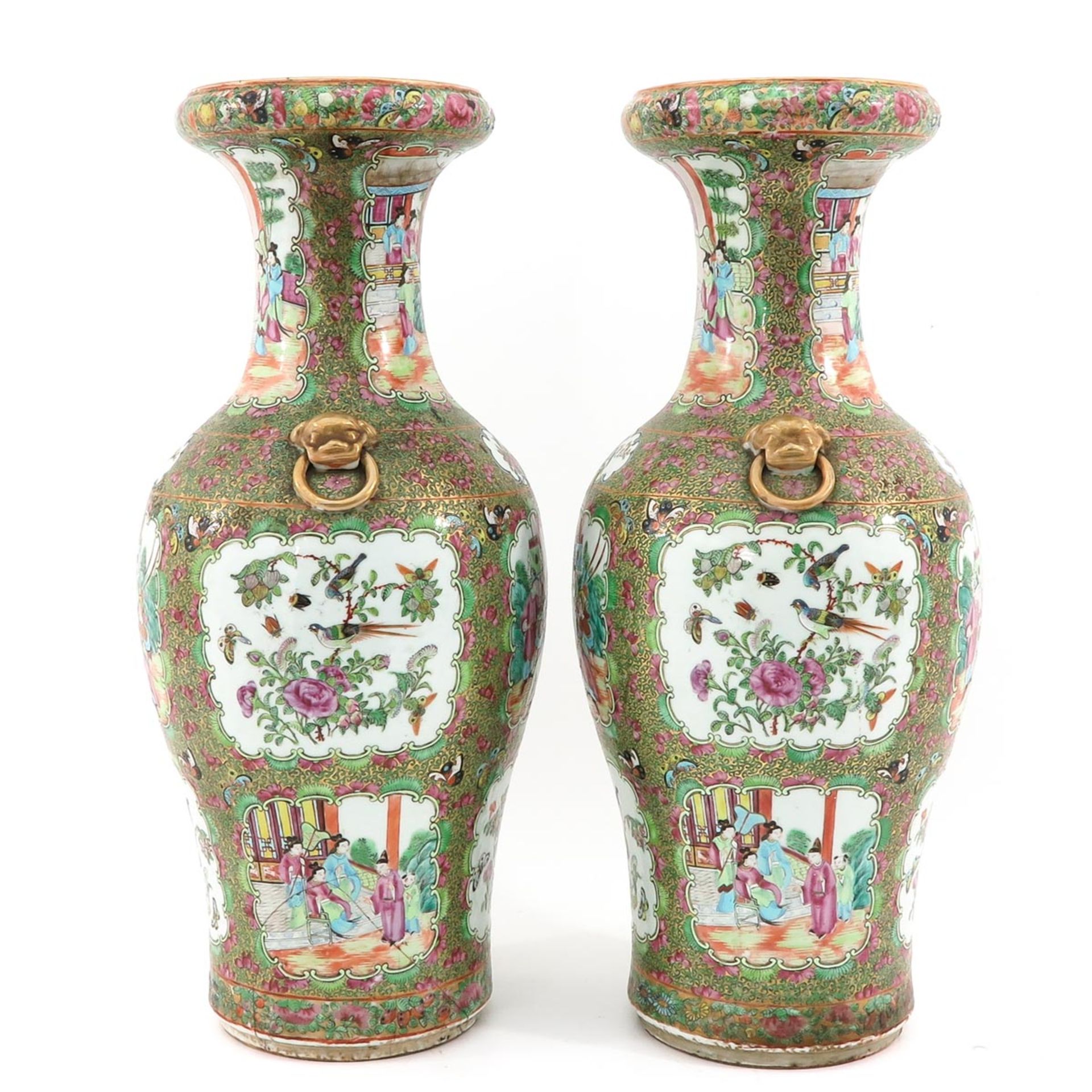 A Pair of Cantonese Vases - Image 4 of 9