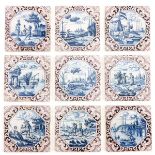 A Collection of 9 18th Century Tiles