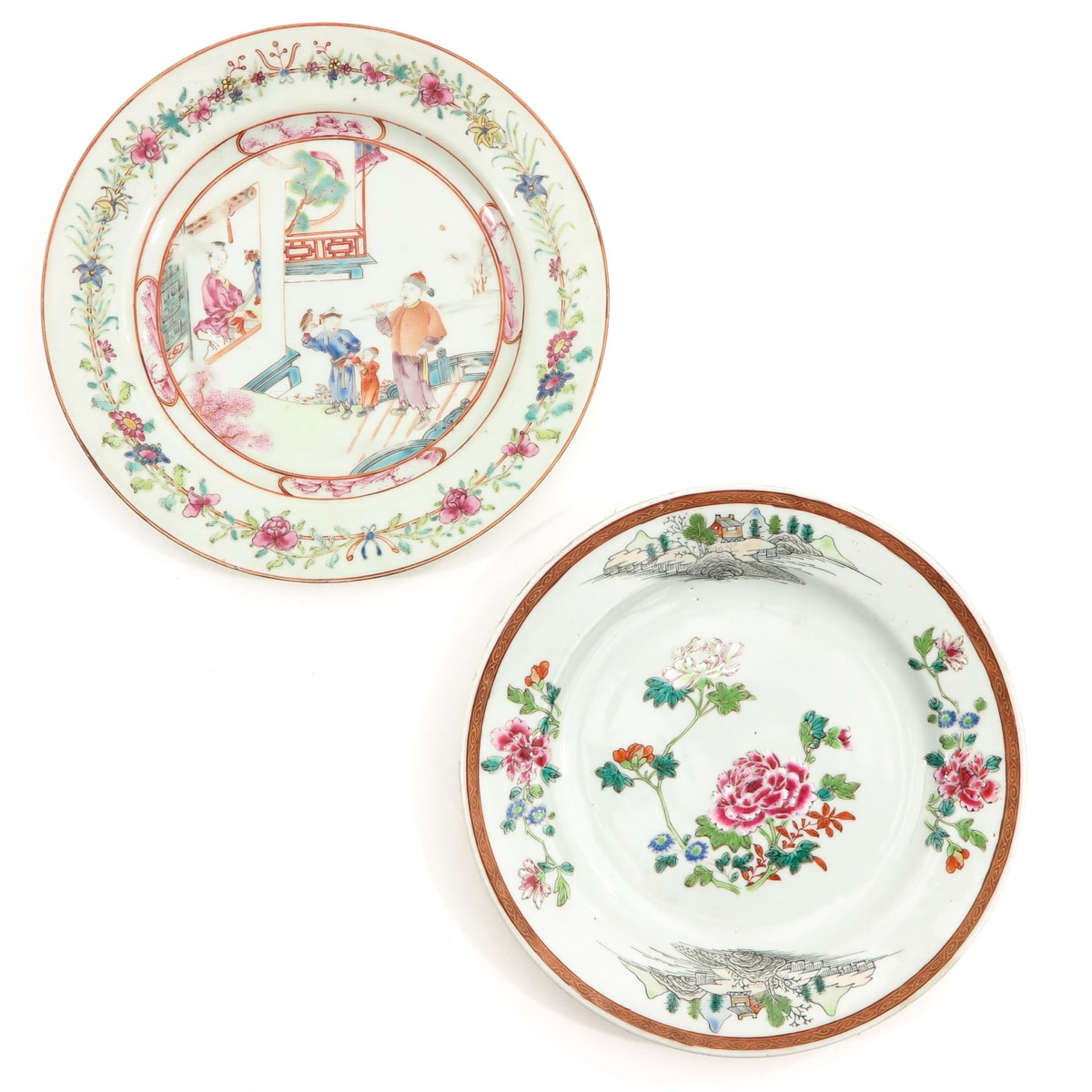 A Collection of 7 Famille Rose Plates - Bild 5 aus 10