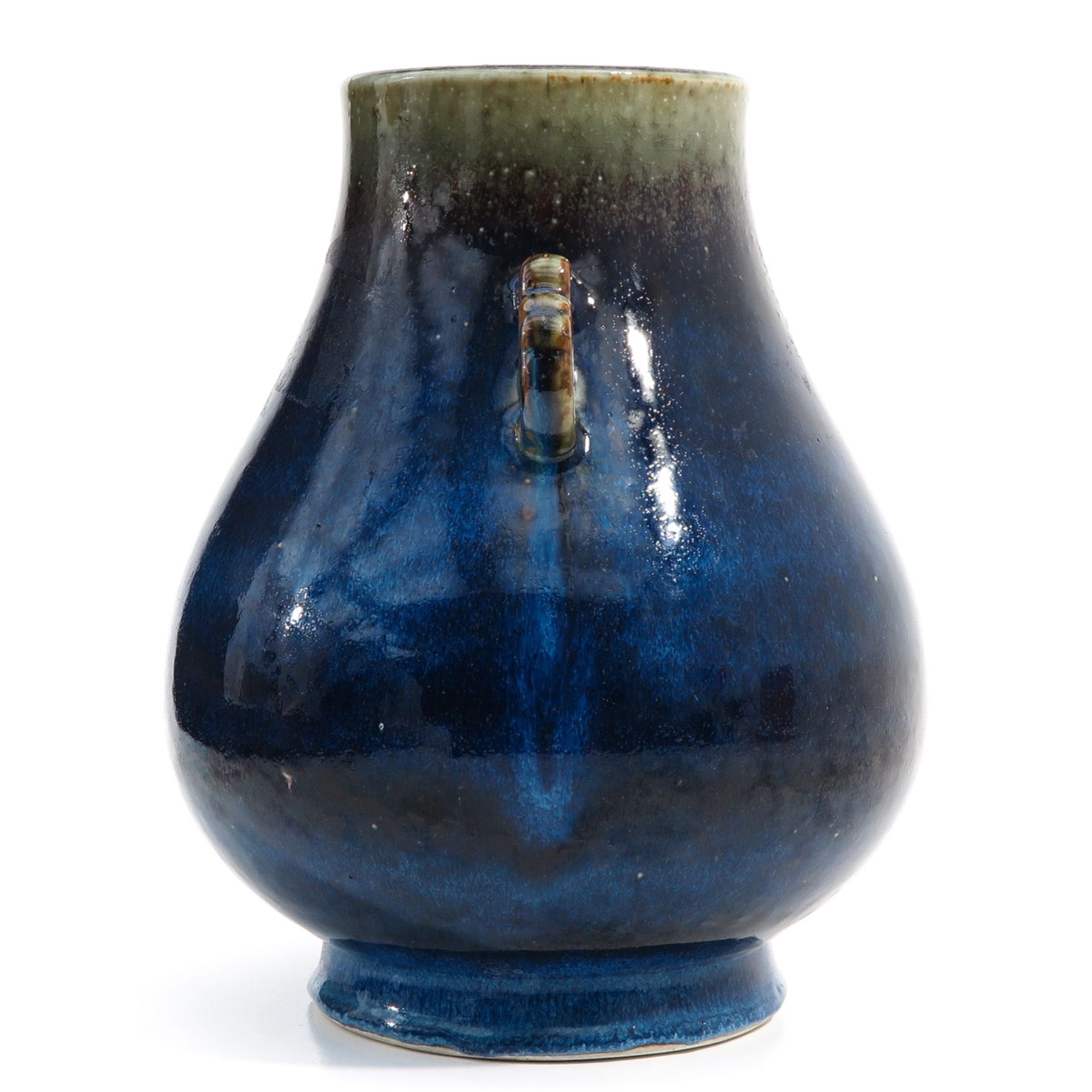 A Blue Glaze Hu Vase - Image 4 of 10
